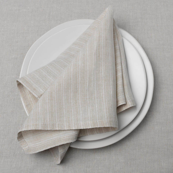 Gray and White Pinstripe Cotton Napkin – Nantucket Looms