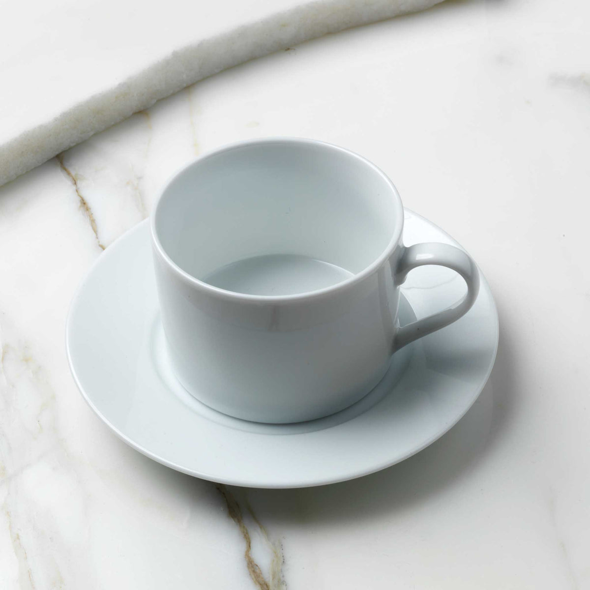 White China Cup and Saucer