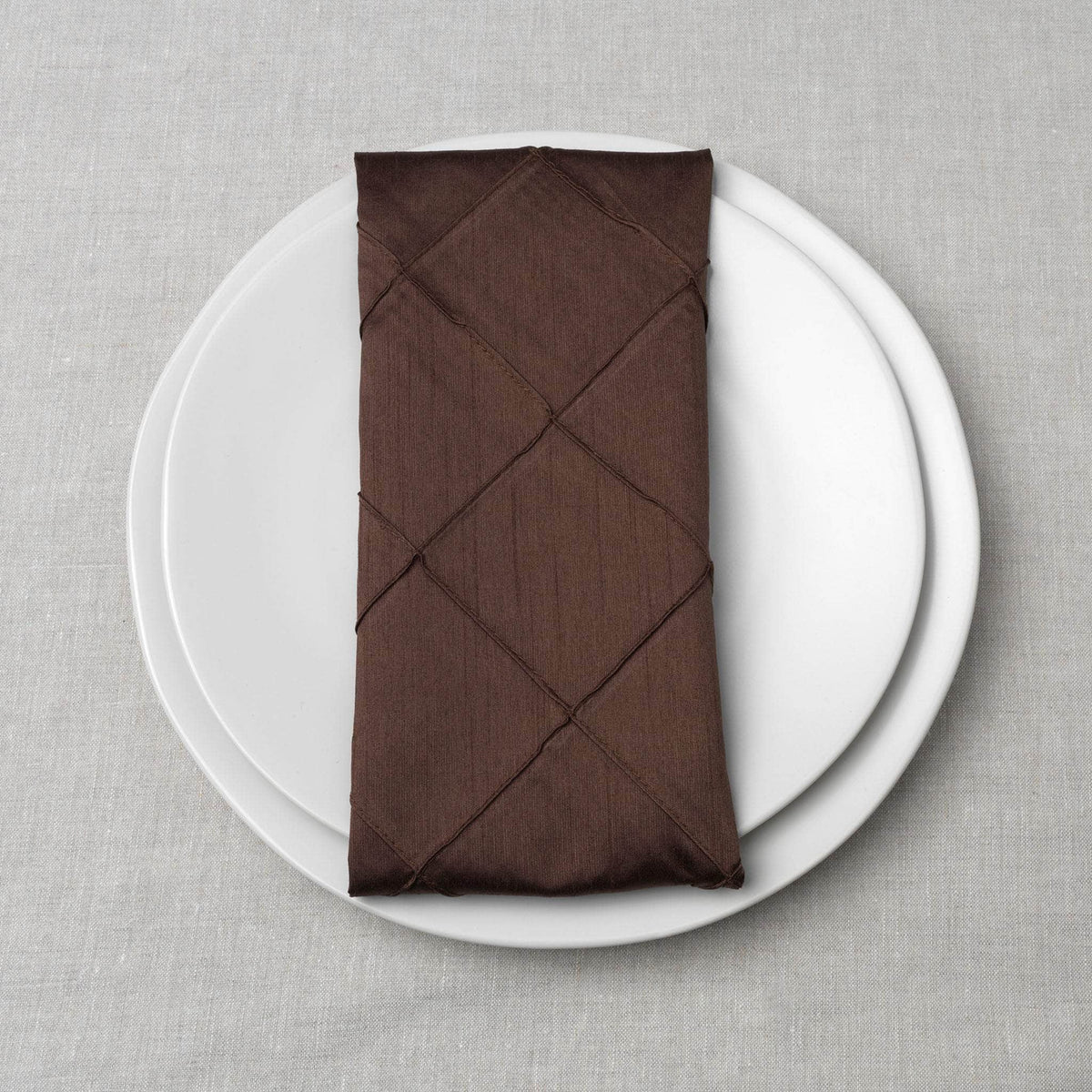 Dupioni Pintuck Table Linen - Chocolate