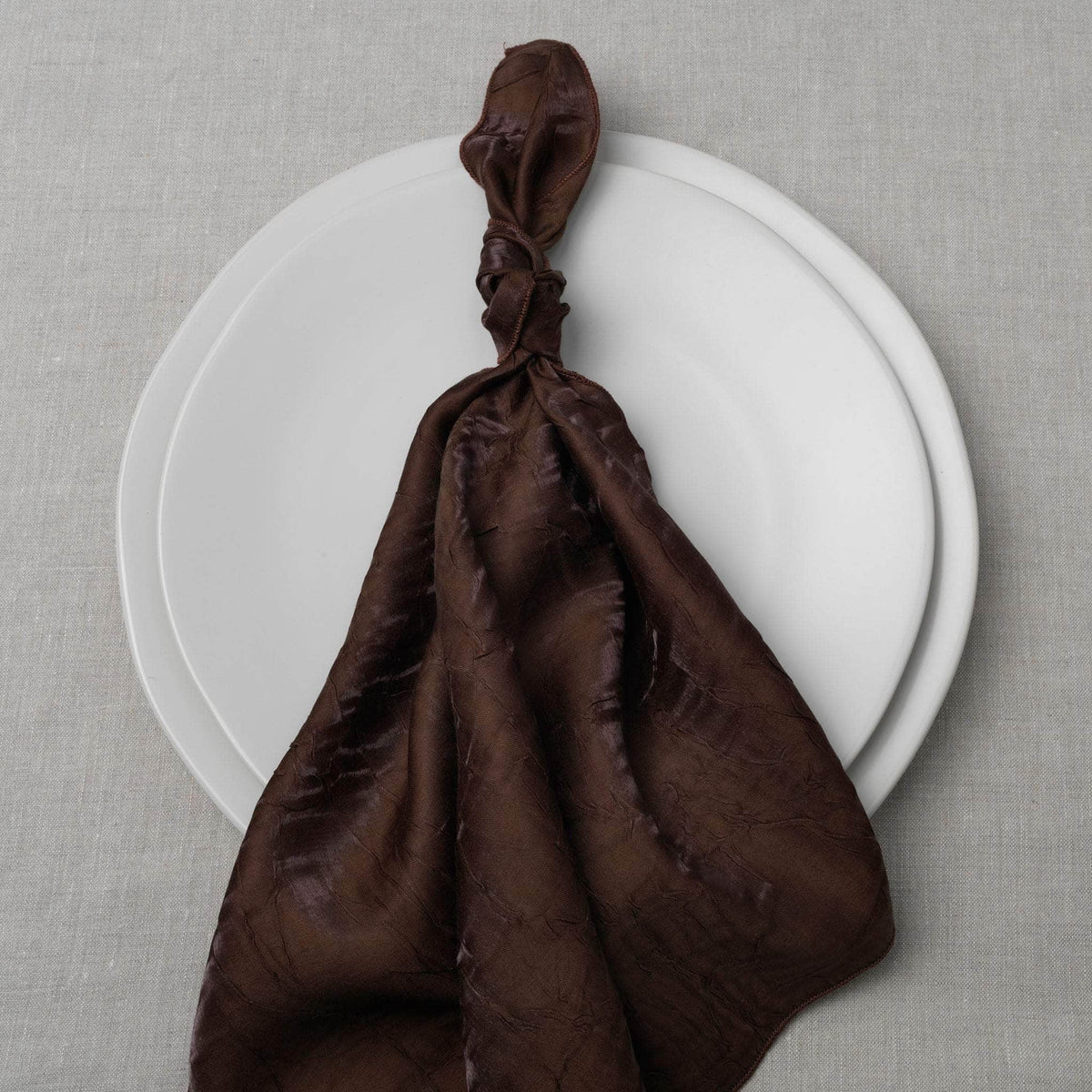 Chocolate Iridescent Crush Table Linen