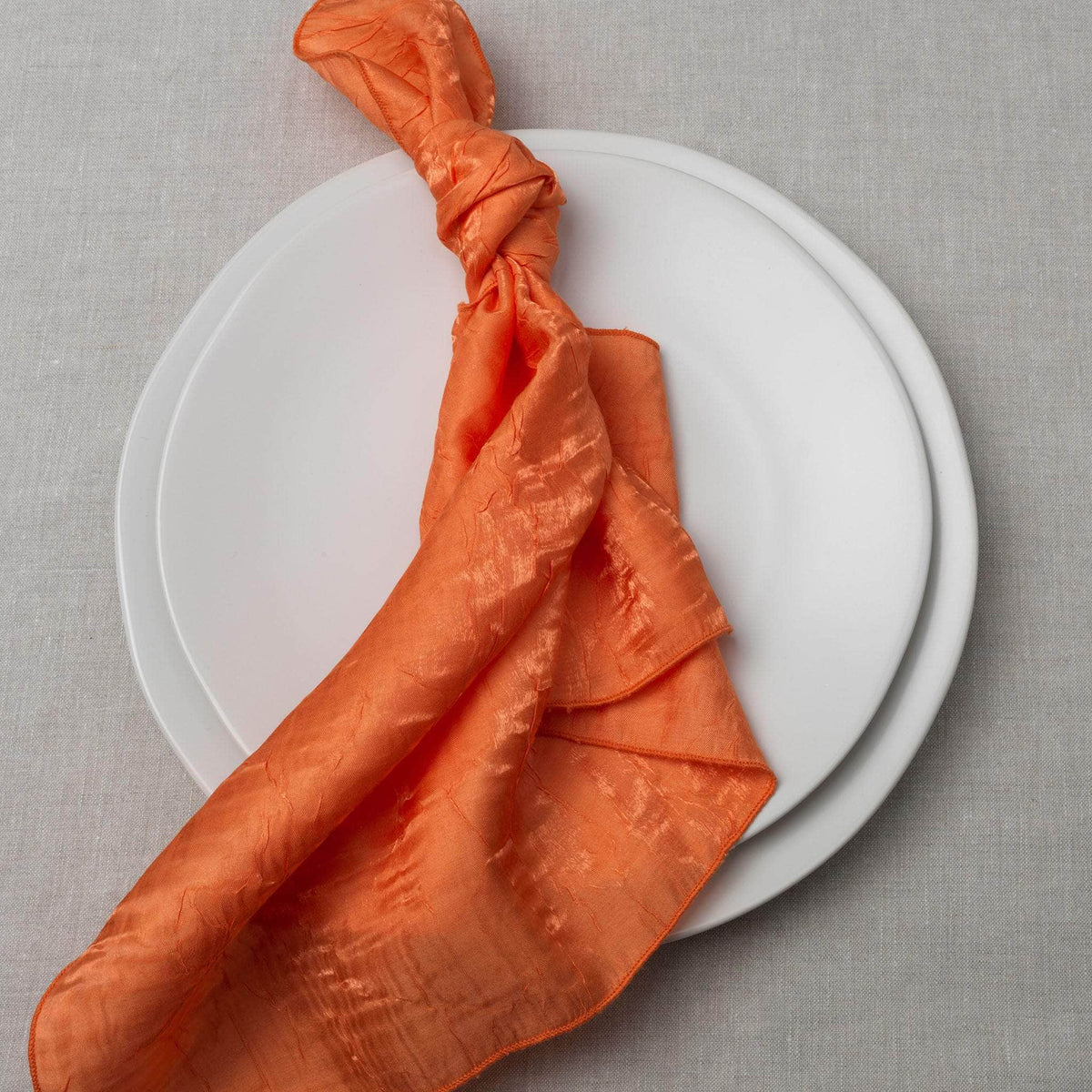 Iridescent Crush Table Linen - Sunset Orange
