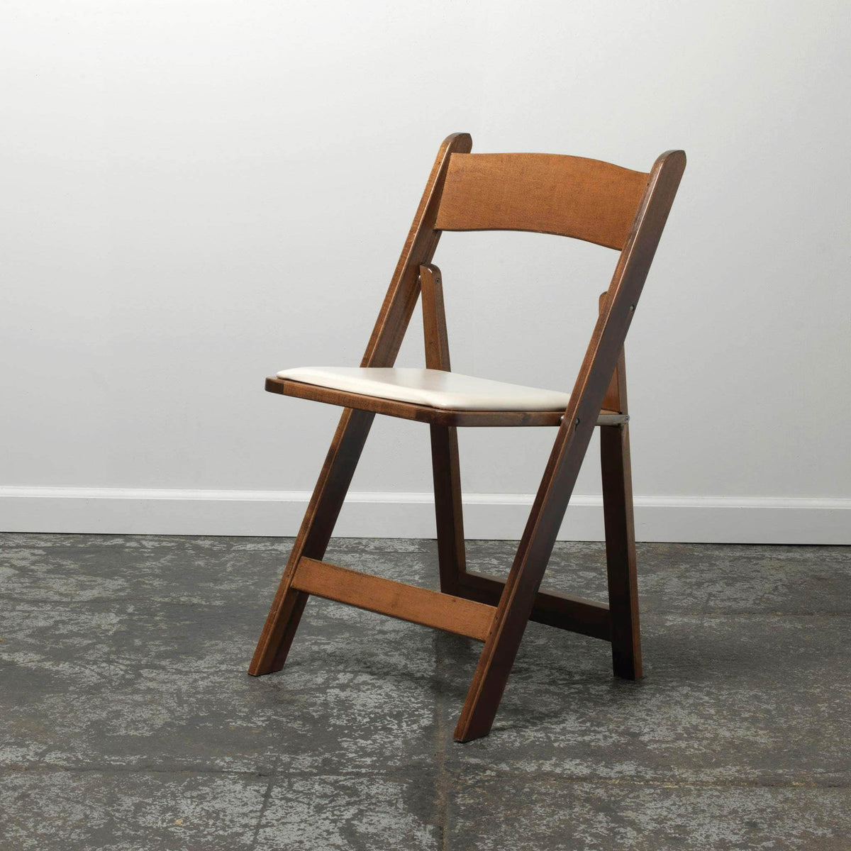 Fruitwood Wooden Folding Chair with Padded Seat
