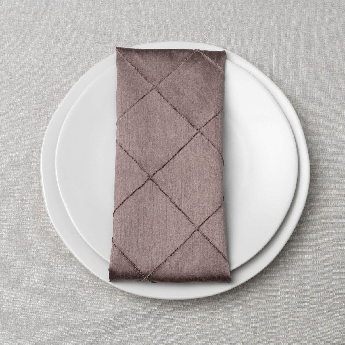 Heirloom Events | Dupioni Pintuck Table Linen - Ironwood