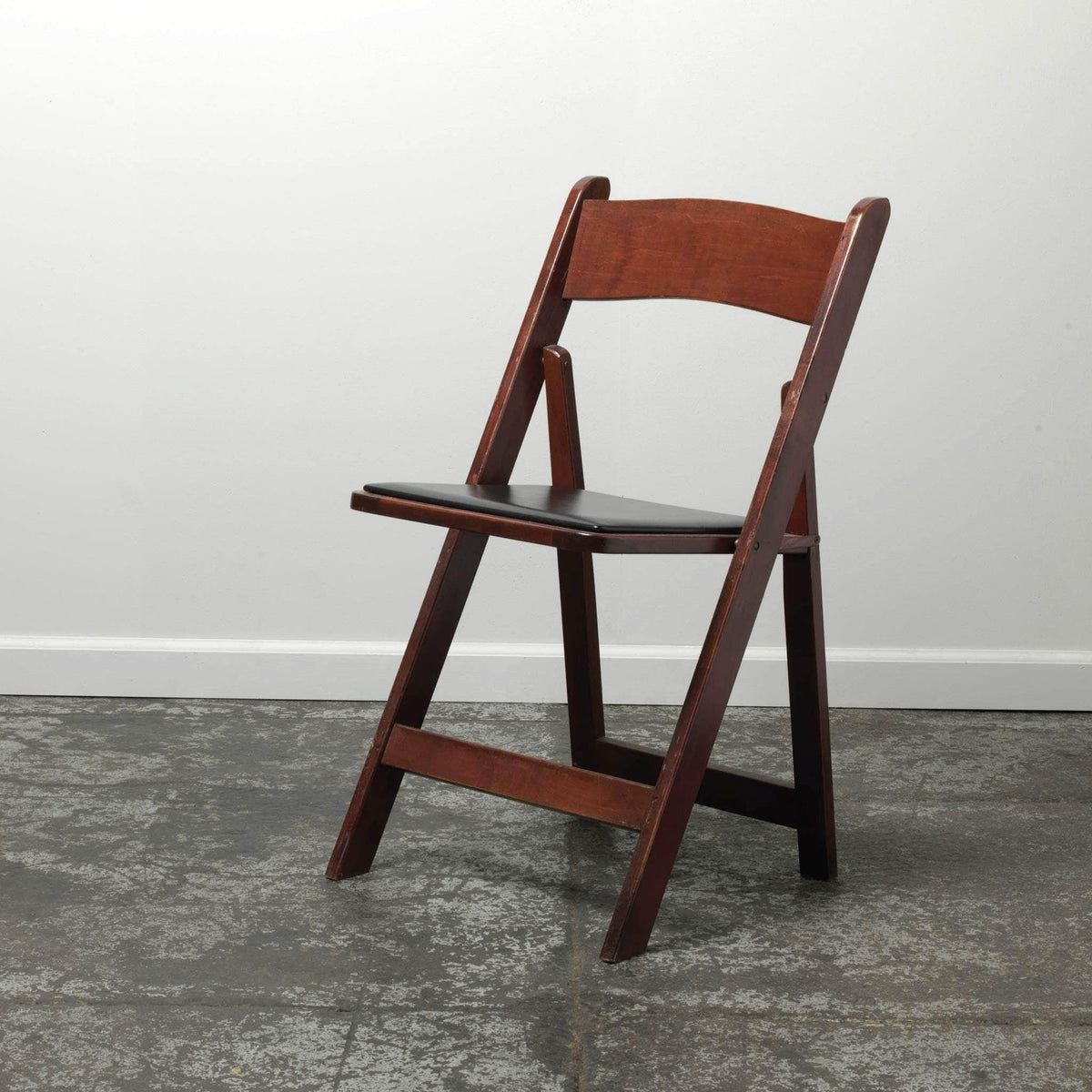 Mahogany Wooden Folding Chair with Padded Seat