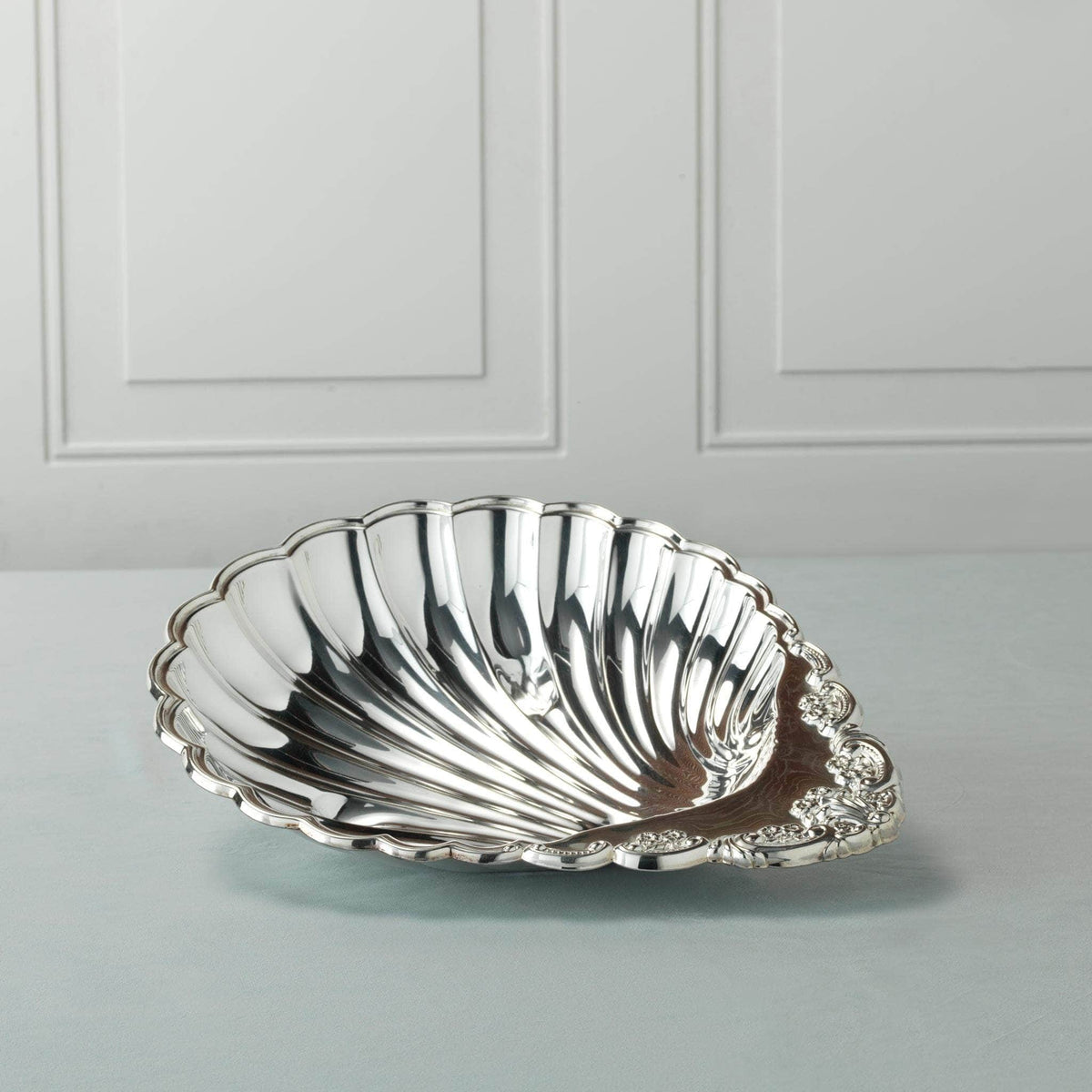 Serving Shell Silver Shell Serving Tray - Heirloom Events