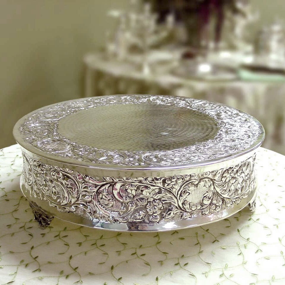 22″ Silver Polished Cake Stand – Professional Party Rentals